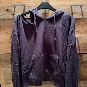 A Supply charcoal shoulder-cutout hoodie
